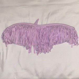 Fringe lilac bandeau bikini top